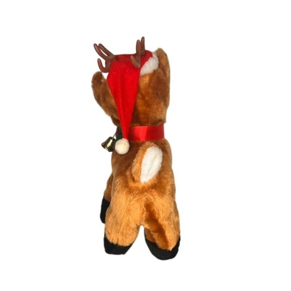 Vintage Christmas Rudolph Reindeer Stuffed Animal Animated Plush Toy Musical - Picture 4 of 7